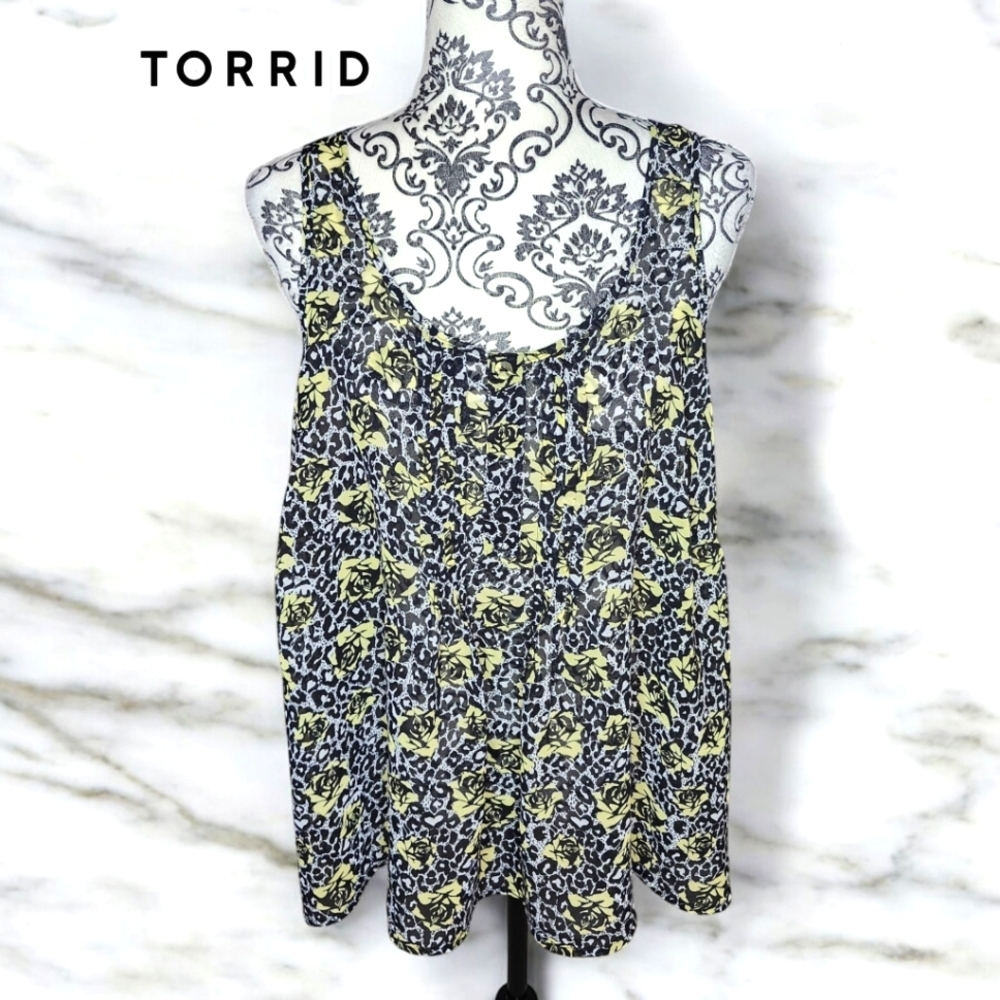TORRID Sheer Animal Print Sleeveless- 1
